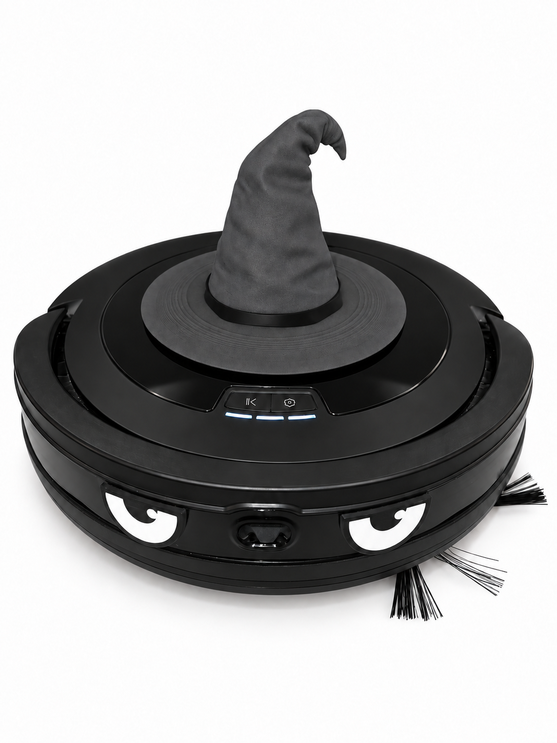 Robot vacuum with wizard hat