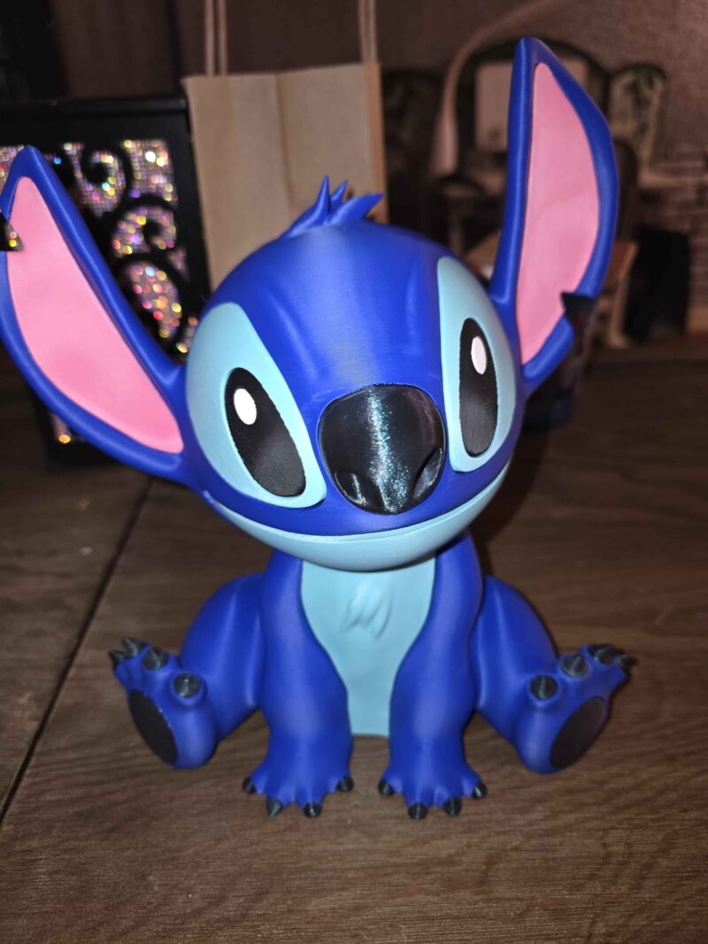3D printed blue Stitch figure